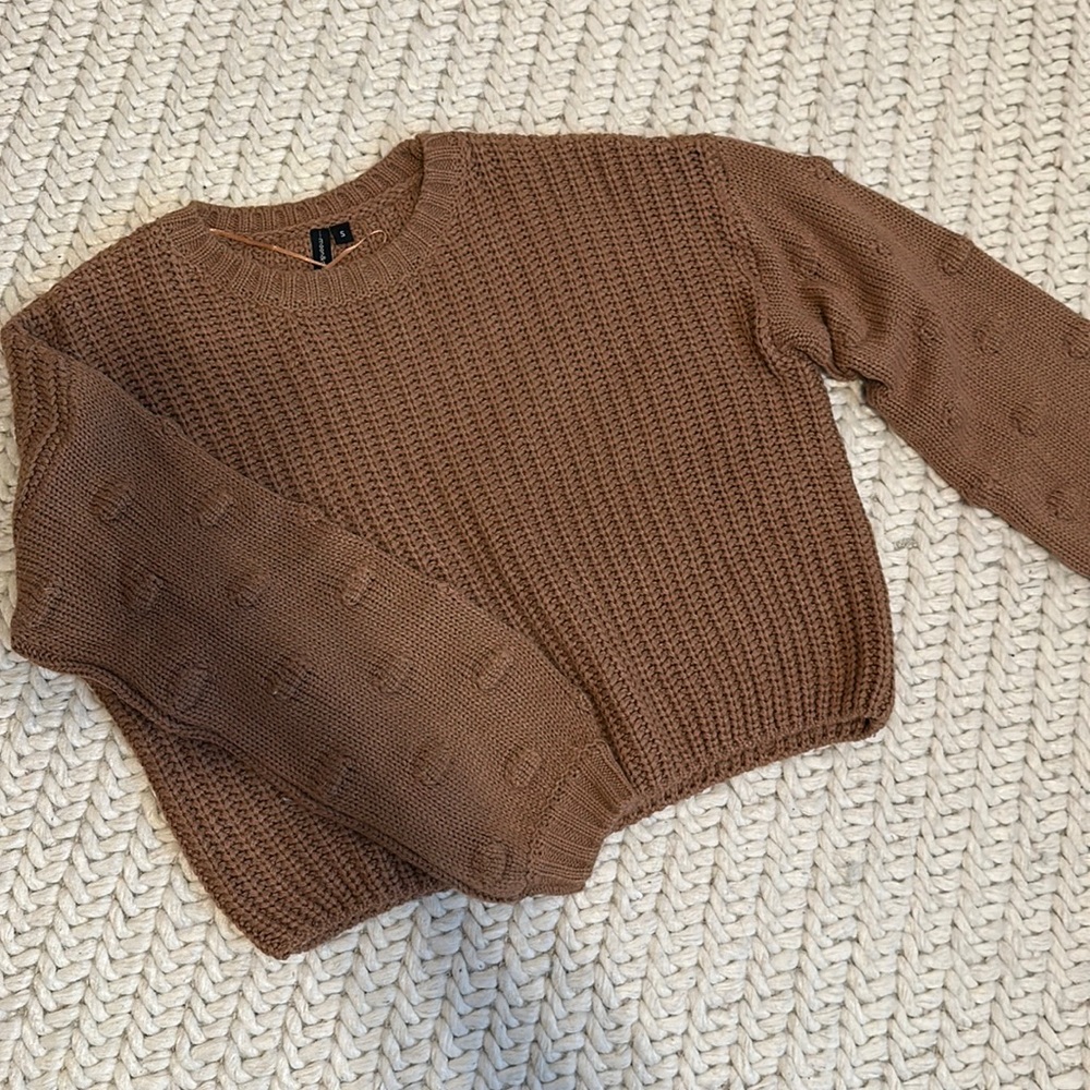 MOON & MADISON Knit Sweater Tan Color Size S